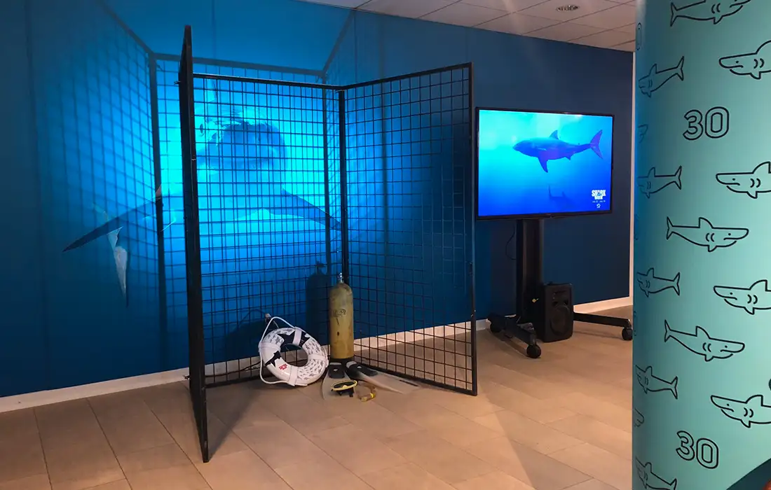 Discovery-Shark-Week_Paley-Center-2019-fence-Glow-Exhibitions-Events-Experiences